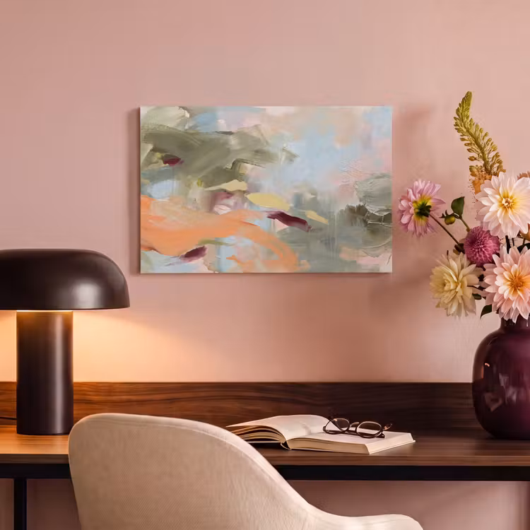Canvas schilderij - Abstract - Borstelstreken - Kunst - Modern - Pastel — 3