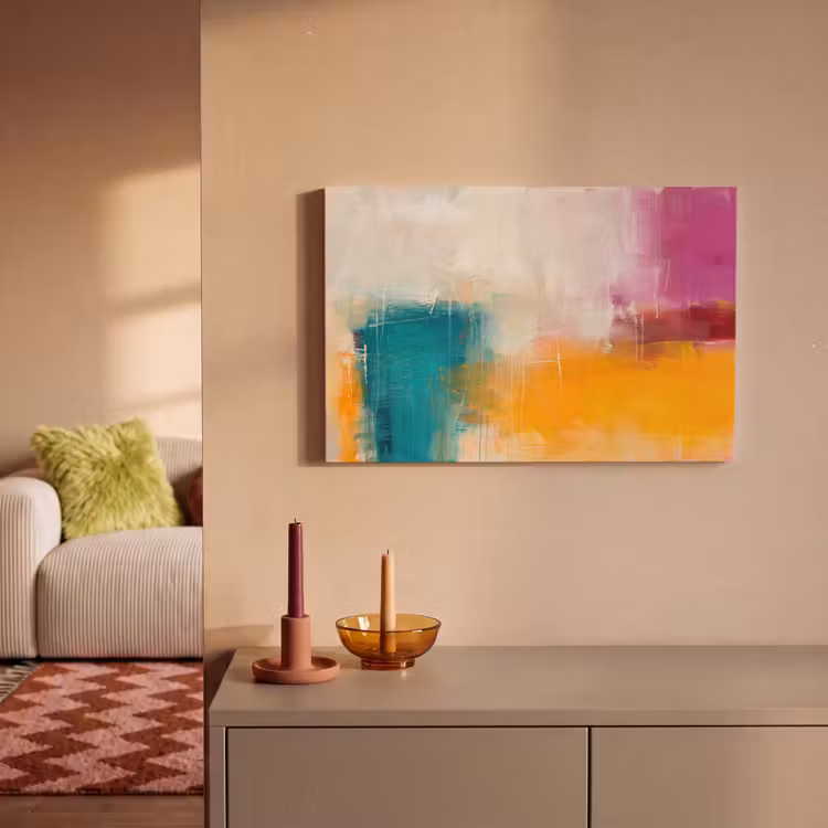Canvas schilderij - Abstract - Kleurrijk - Modern - Kunst - Oranje — 1