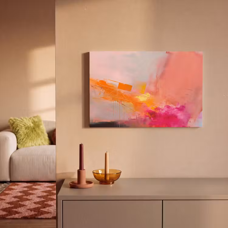 Canvas schilderij - Abstract - Kleurrijk - Modern - Roze — 1