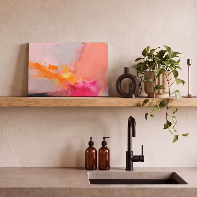 Canvas schilderij - Abstract - Kleurrijk - Modern - Roze — 2