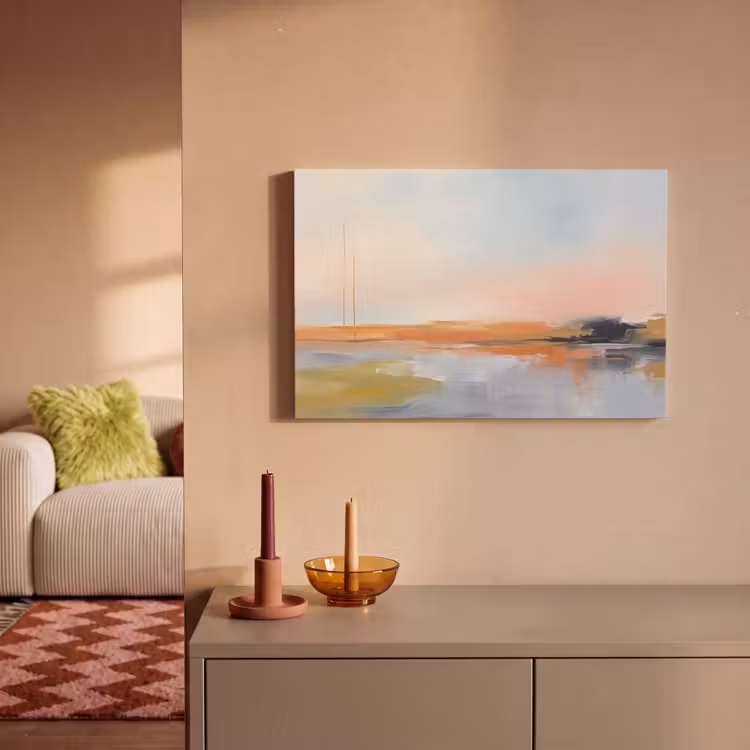 Canvas schilderij - Abstract - Landschap - Horizon - Modern - Kleurrijk — 1