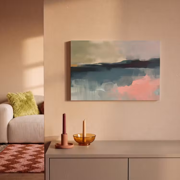 Canvas schilderij - Abstract - Landschap - Kunst - Modern - Groen - Blauw — 1