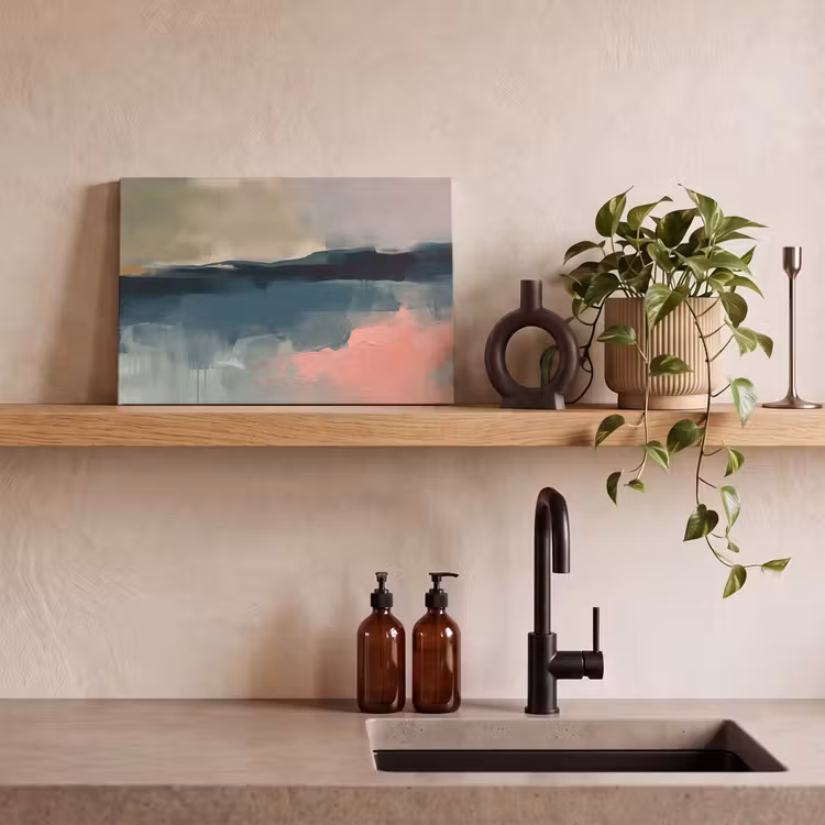 Canvas schilderij - Abstract - Landschap - Kunst - Modern - Groen - Blauw — 2