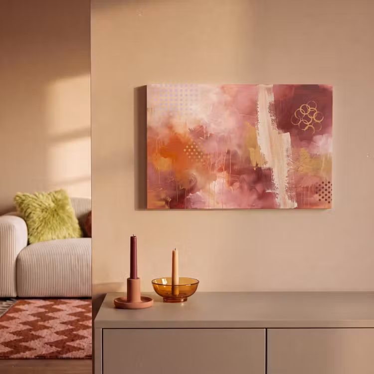 Canvas schilderij - Abstract - Rood - Goud - Modern - Kunst — 1