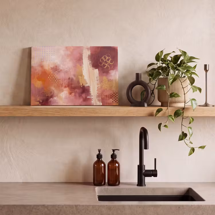 Canvas schilderij - Abstract - Rood - Goud - Modern - Kunst — 2