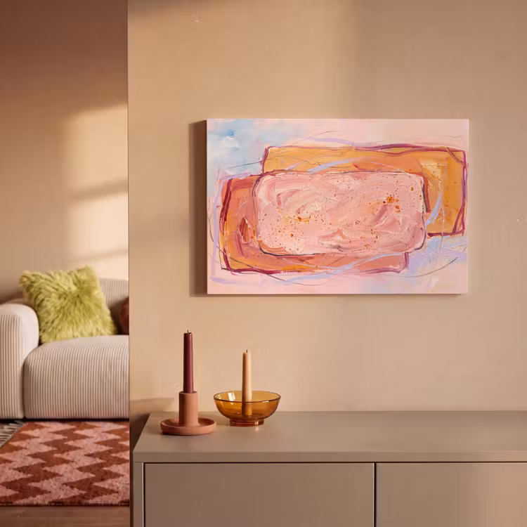 Canvas schilderij - Abstract - Vormen - Modern - Roze — 1