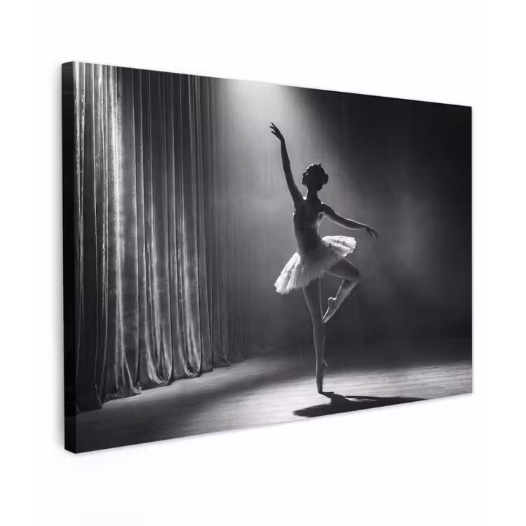 Canvas schilderij - Danser - Podium - Zwart-wit - Kunst - Klassiek — 1