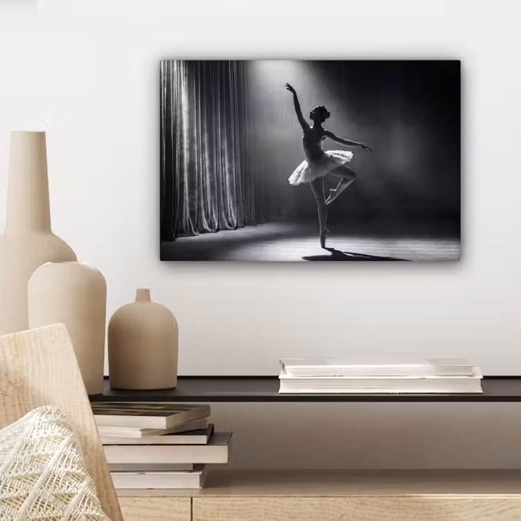 Canvas schilderij - Danser - Podium - Zwart-wit - Kunst - Klassiek — 5