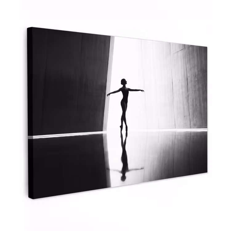 Canvas schilderij - Danser - Silhouette - Kunst - Modern - Zwart-wit — 1