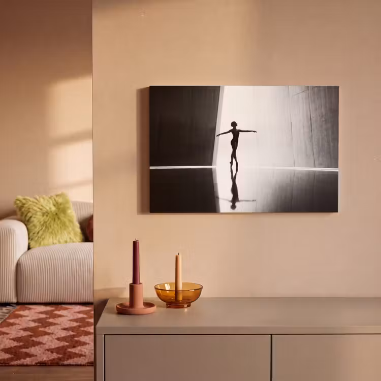 Canvas schilderij - Danser - Silhouette - Kunst - Modern - Zwart-wit — 2