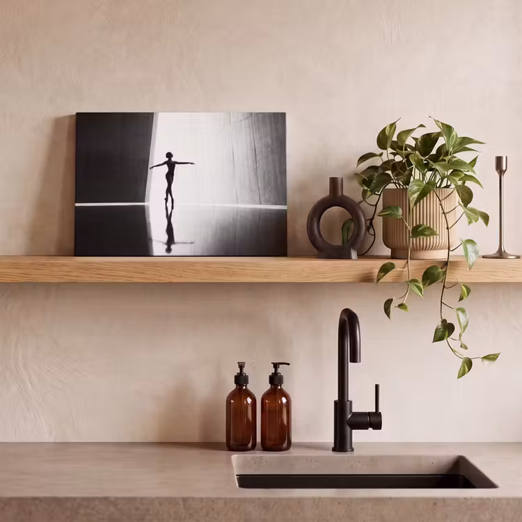Canvas schilderij - Danser - Silhouette - Kunst - Modern - Zwart-wit — 3