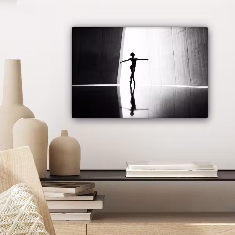Canvas schilderij - Danser - Silhouette - Kunst - Modern - Zwart-wit — 5