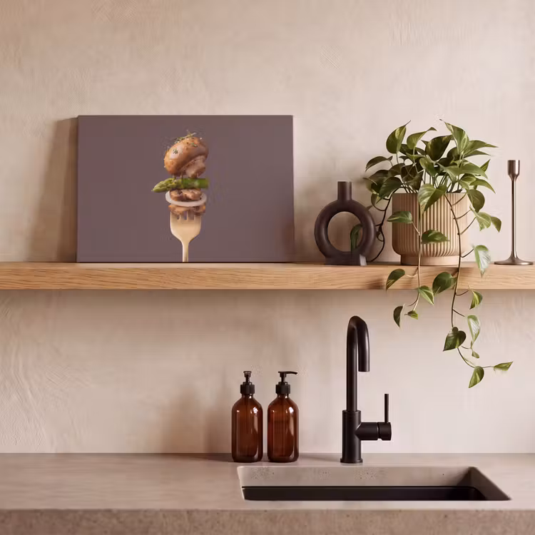 Canvas schilderij - Eten - Gestapeld - Vork — 2