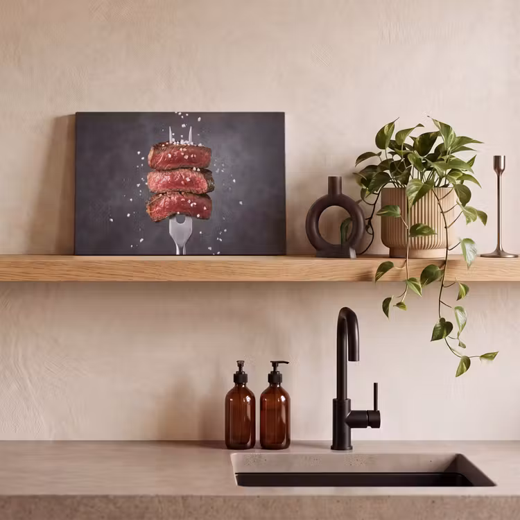 Canvas schilderij - Eten - Vlees - Zout — 2