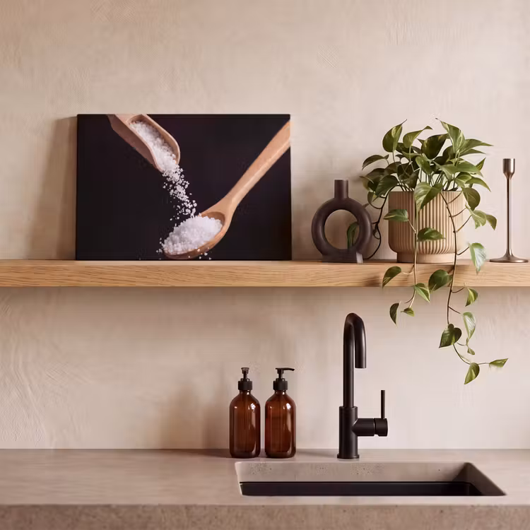 Canvas schilderij - Eten - Zout - Hout — 2