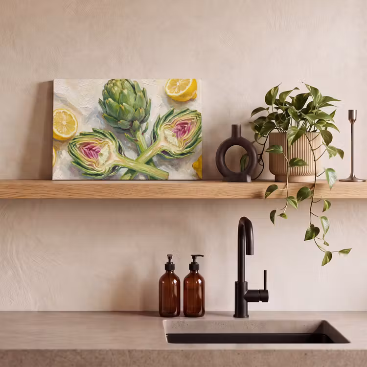Canvas schilderij - Artisjok - Citroen - Eten — 2