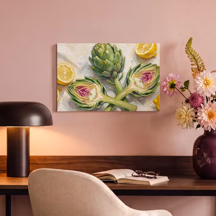 Canvas schilderij - Artisjok - Citroen - Eten — 3