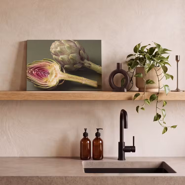 Canvas schilderij - Artisjok - Paars - Voedsel — 2