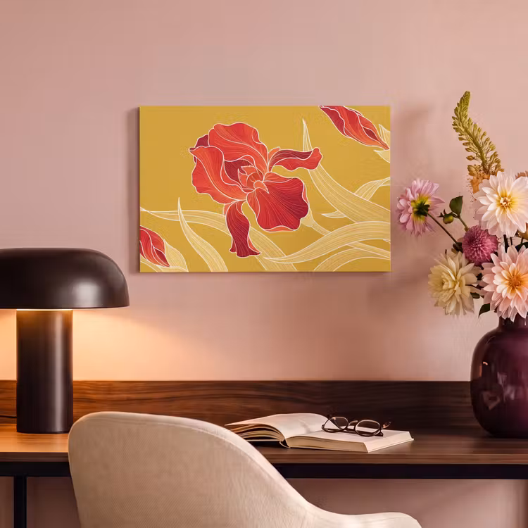 Canvas schilderij - Bloemen - Illustratie - Rood — 3