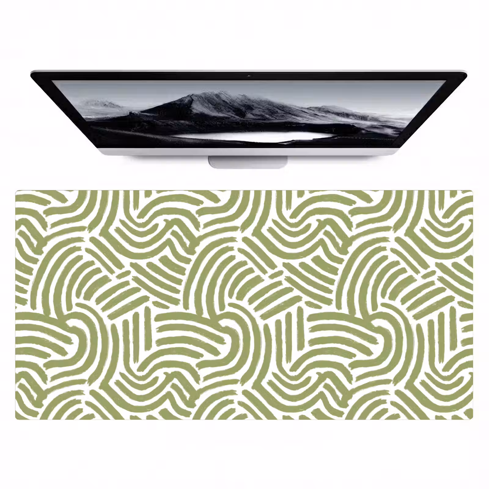 Bureau onderlegger - Saliegroen - Abstract - Bogen - Handgetekend - Patroon — 1