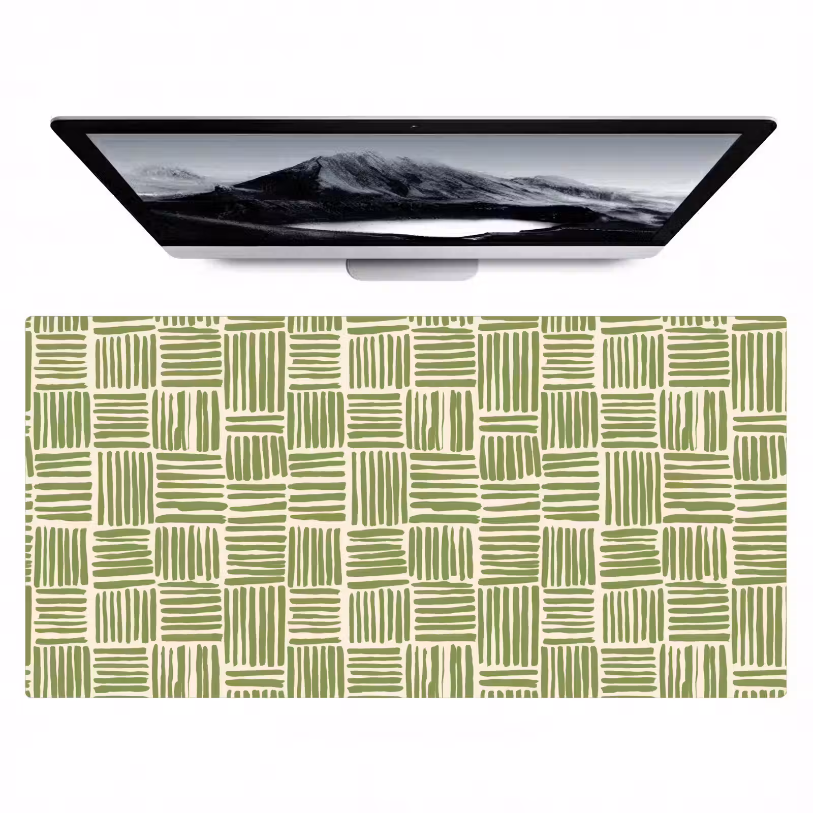 Bureau onderlegger - Saliegroen - Blokken - Handgetekend - Patroon — 1