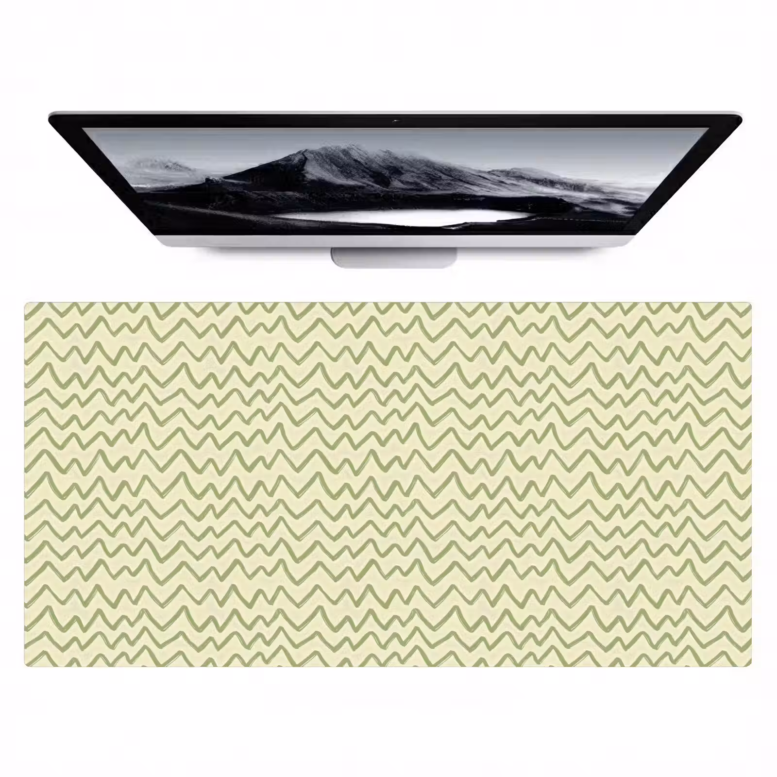 Bureau onderlegger - Saliegroen - Zigzag - Handgetekend - Patroon — 1