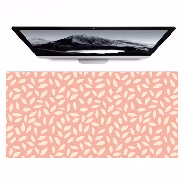 Bureau onderlegger - Roze - Bladeren - Speels - Patroon — 1