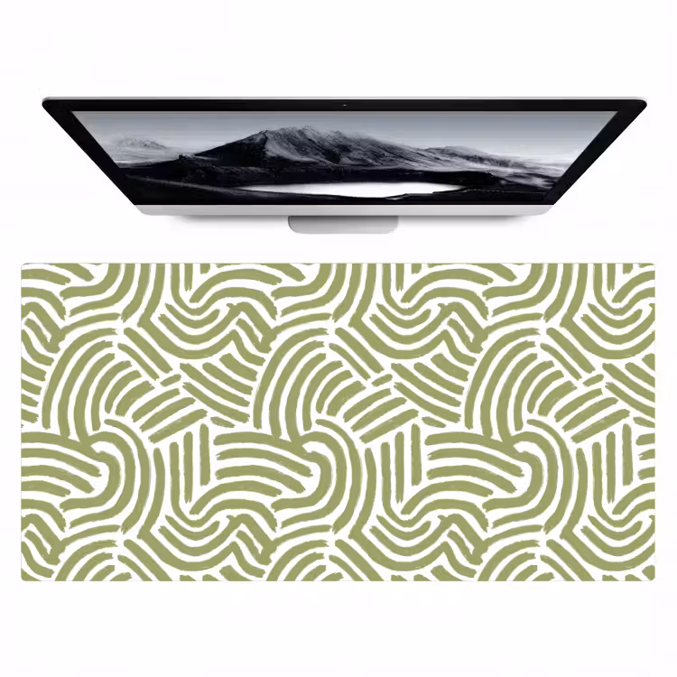 Bureau onderlegger - Saliegroen - Abstract - Bogen - Handgetekend - Patroon — 1