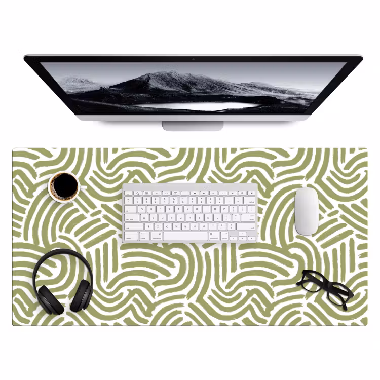 Bureau onderlegger - Saliegroen - Abstract - Bogen - Handgetekend - Patroon — 4