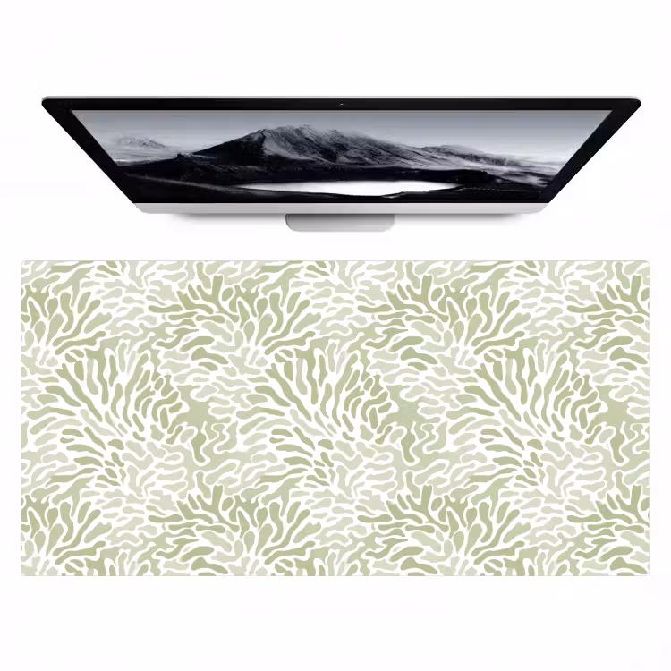 Bureau onderlegger - Saliegroen - Abstract - Organisch - Koraal - Patroon — 1