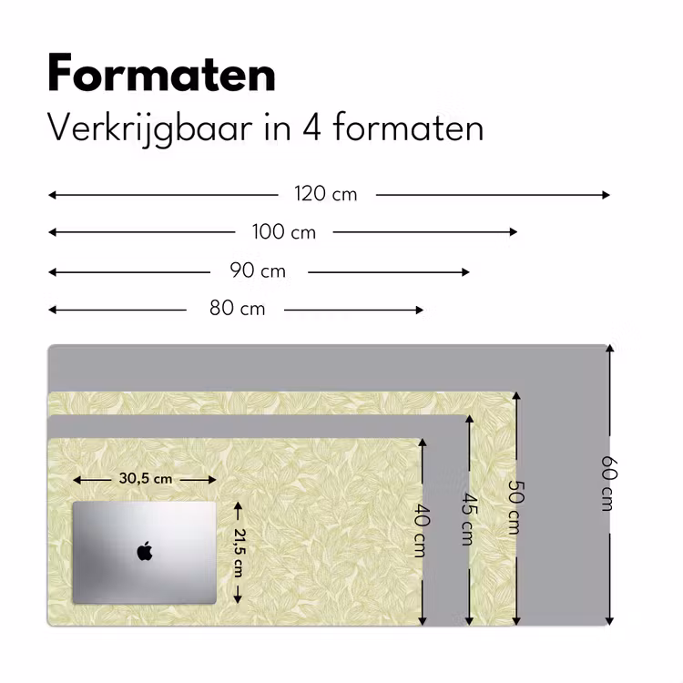 Bureau onderlegger - Saliegroen - Botanisch - Bladeren - Handgetekend - Patroon — 8