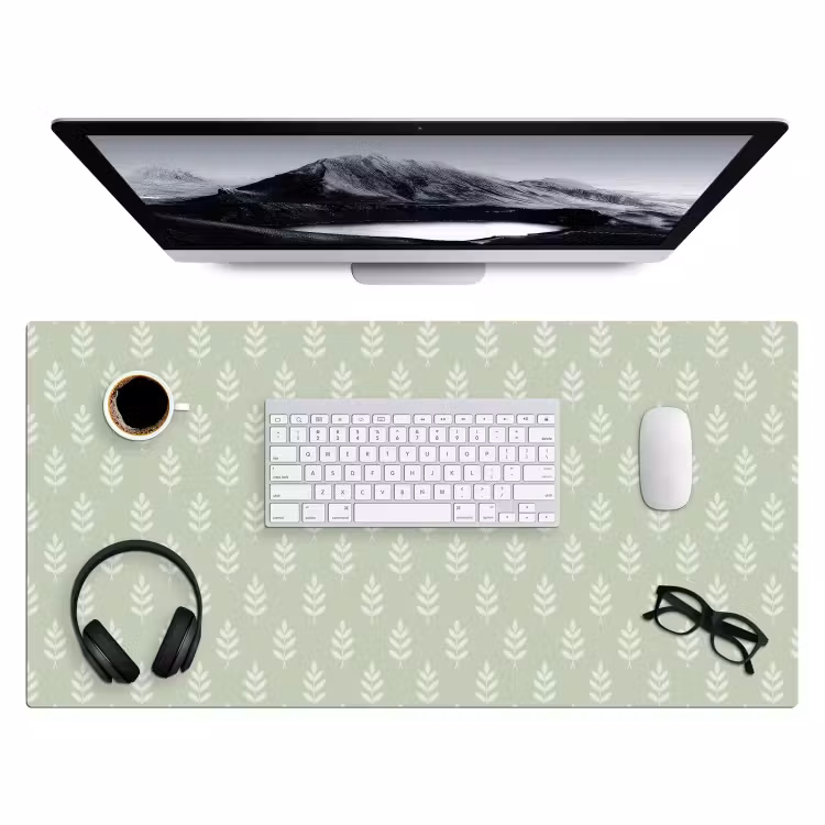 Bureau onderlegger - Saliegroen - Botanisch - Takjes - Minimalistisch - Patroon — 4