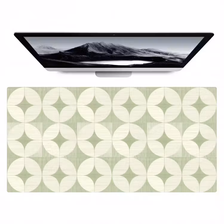 Bureau onderlegger - Saliegroen - Geometrisch - Retro - Mid-Century - Patroon — 1