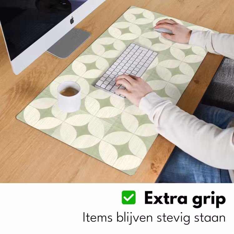 Bureau onderlegger - Saliegroen - Geometrisch - Retro - Mid-Century - Patroon — 6