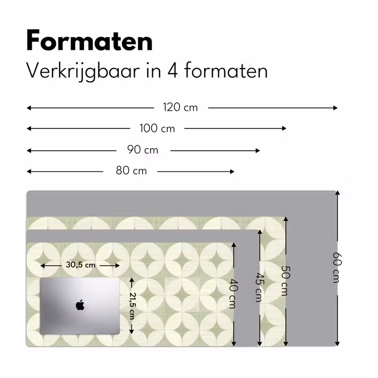 Bureau onderlegger - Saliegroen - Geometrisch - Retro - Mid-Century - Patroon — 8