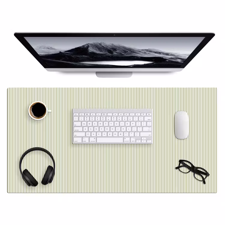 Bureau onderlegger - Saliegroen - Strepen - Minimalistisch - Patroon — 4