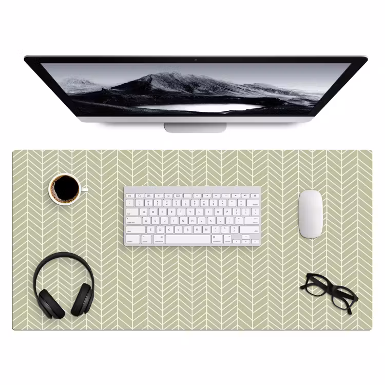 Bureau onderlegger - Saliegroen - Visgraat - Geometrisch - Patroon — 4