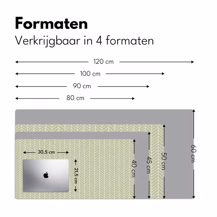 Bureau onderlegger - Saliegroen - Visgraat - Geometrisch - Patroon — 8