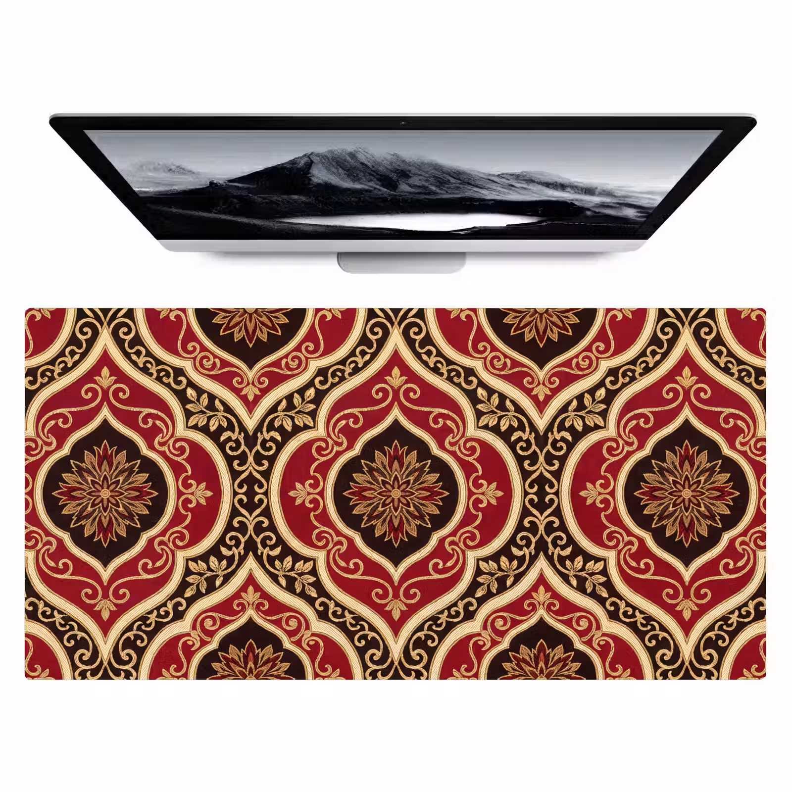 Bureau onderlegger - Patroon - Ornament - Barok - Rood - Goud — 1