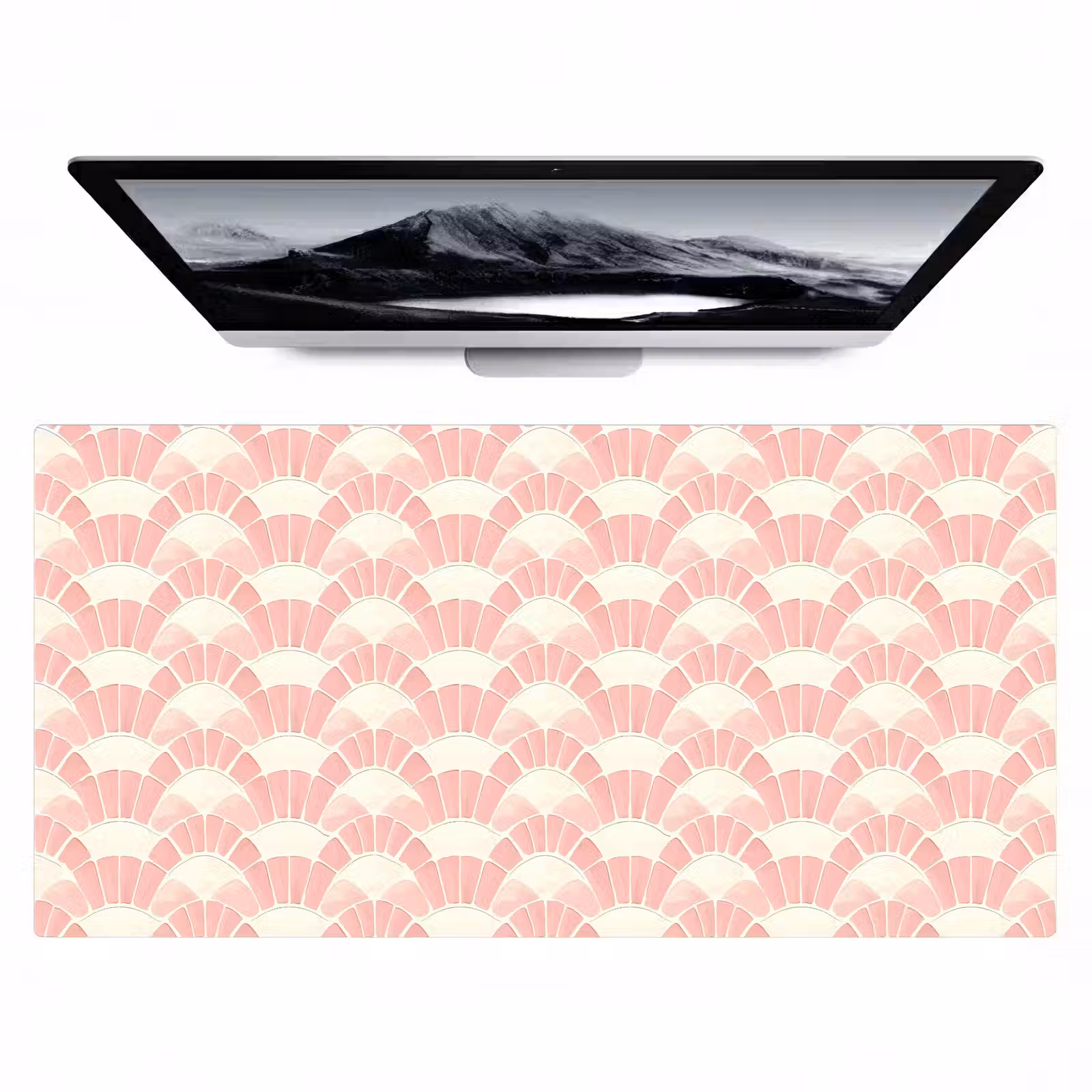 Bureau onderlegger - Roze - Waaiers - Mozaïek - Patroon — 1