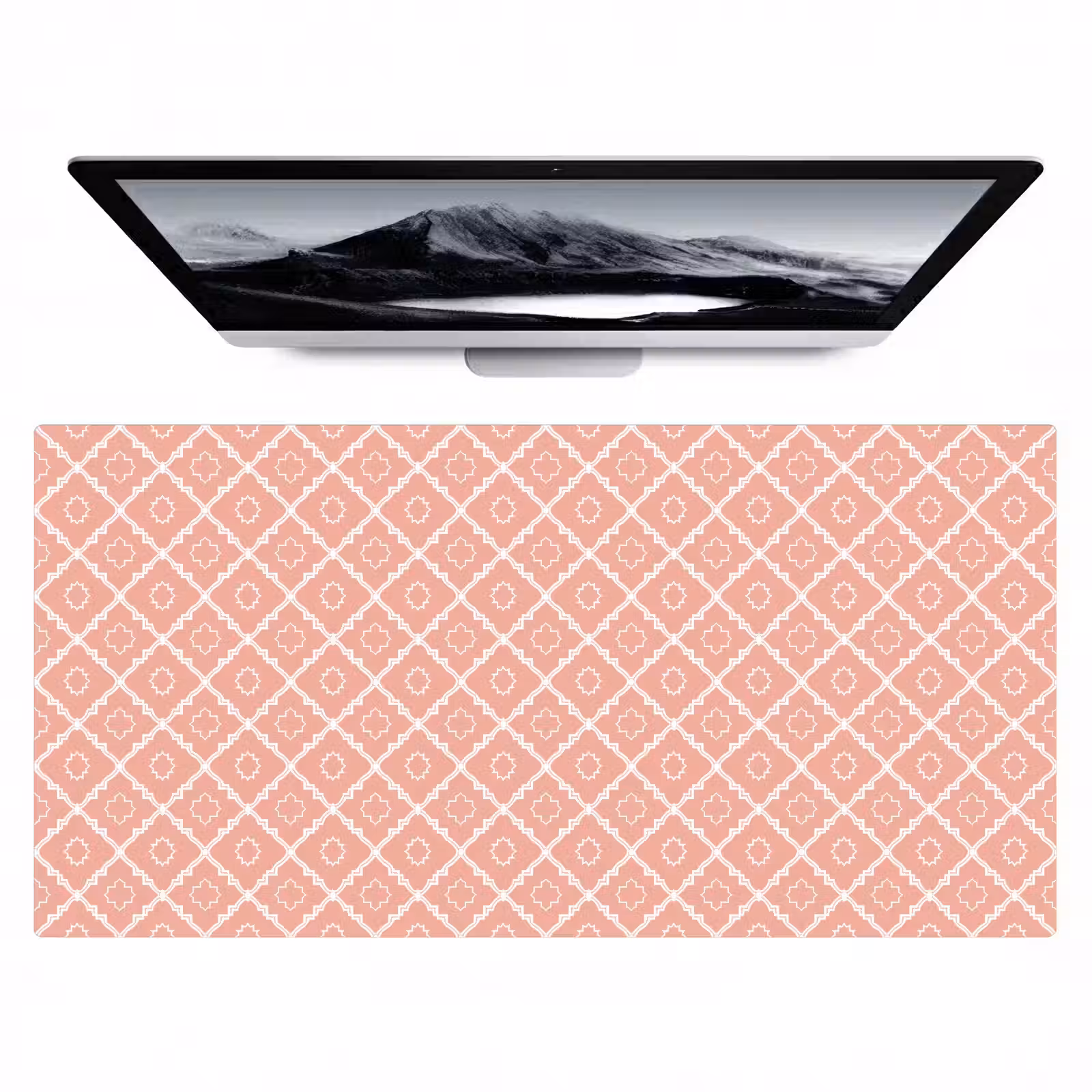 Bureau onderlegger - Zalmroze - Geometrisch - Elegant - Patroon — 1