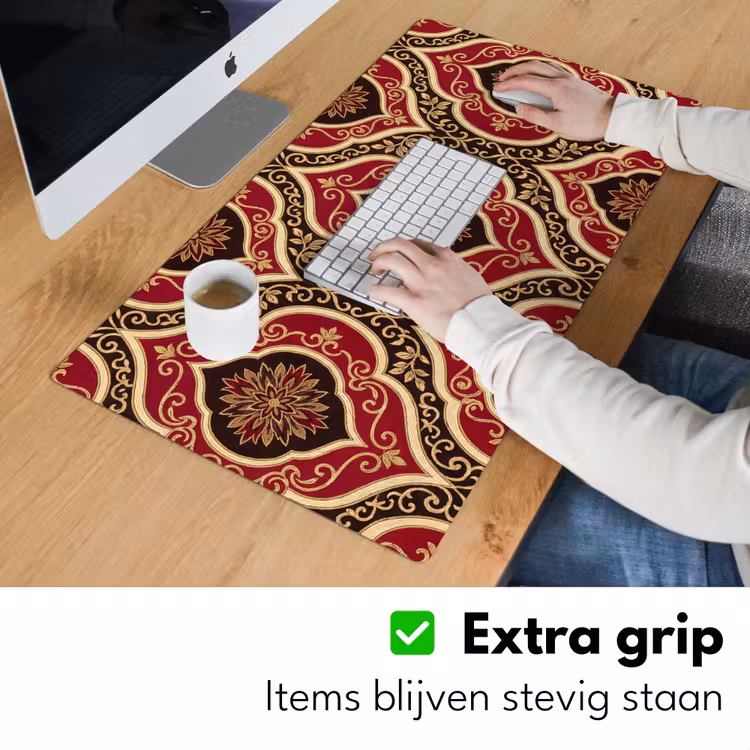 Bureau onderlegger - Patroon - Ornament - Barok - Rood - Goud — 6