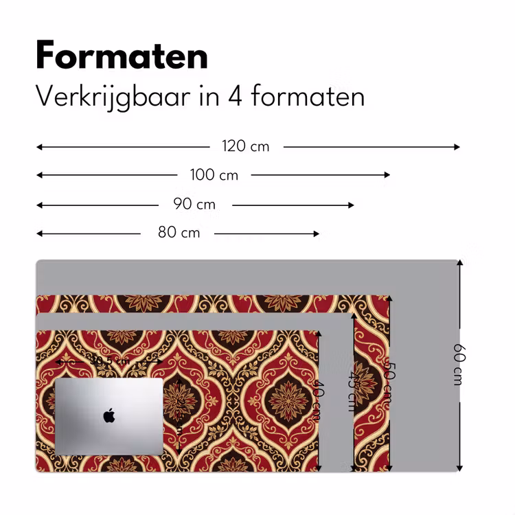 Bureau onderlegger - Patroon - Ornament - Barok - Rood - Goud — 8