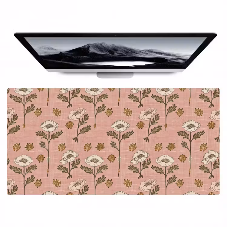 Bureau onderlegger - Roze - Bloemen - Vintage - Textuur — 1