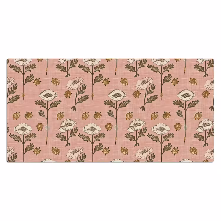 Bureau onderlegger - Roze - Bloemen - Vintage - Textuur — 2
