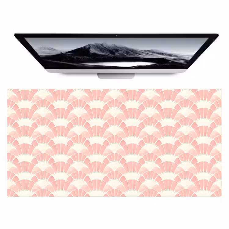 Bureau onderlegger - Roze - Waaiers - Mozaïek - Patroon — 1
