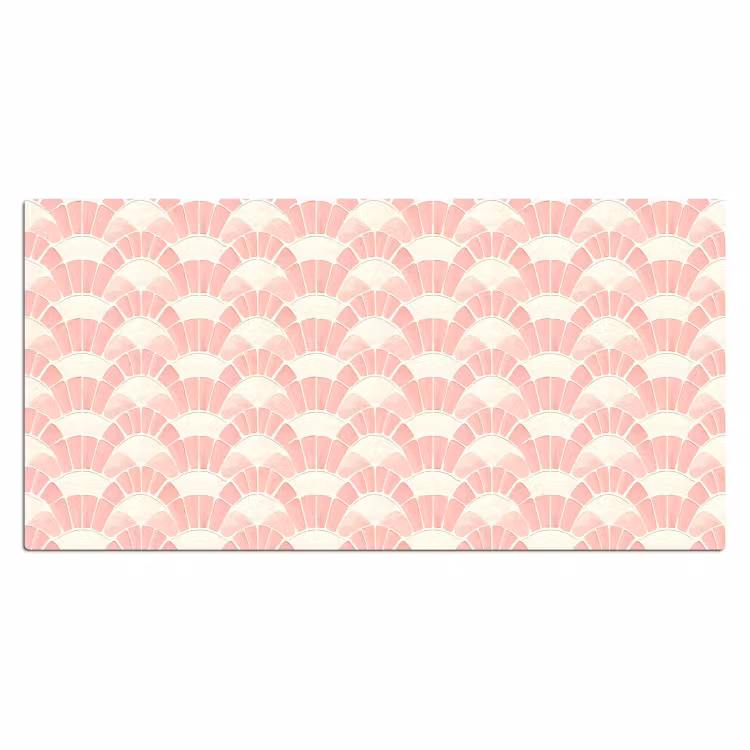 Bureau onderlegger - Roze - Waaiers - Mozaïek - Patroon — 2
