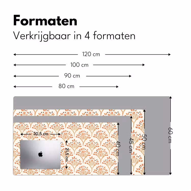 Bureau onderlegger - Terracotta - Waaiers - Schilderachtig - Patroon — 8