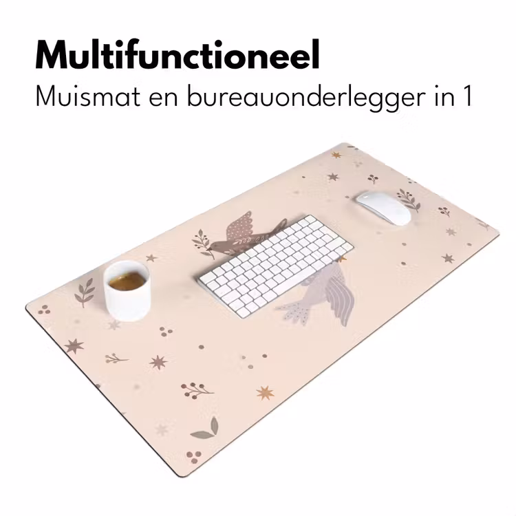 Bureau onderlegger - Vogel - Bessen - Natuur - Modern - Beige — 7