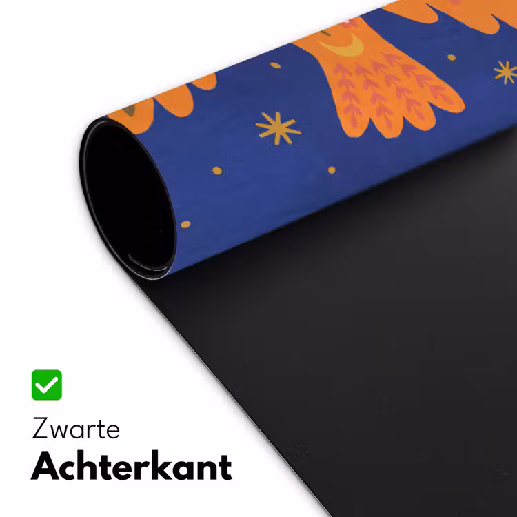 Bureau onderlegger - Vogel - Bloemen - Decoratief - Oranje - Blauw — 5